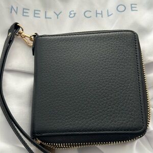 Neely & Chloe Black Leather Wristlet